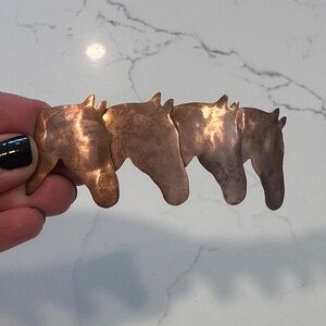 Handcrafted vintage Copper horses barrette